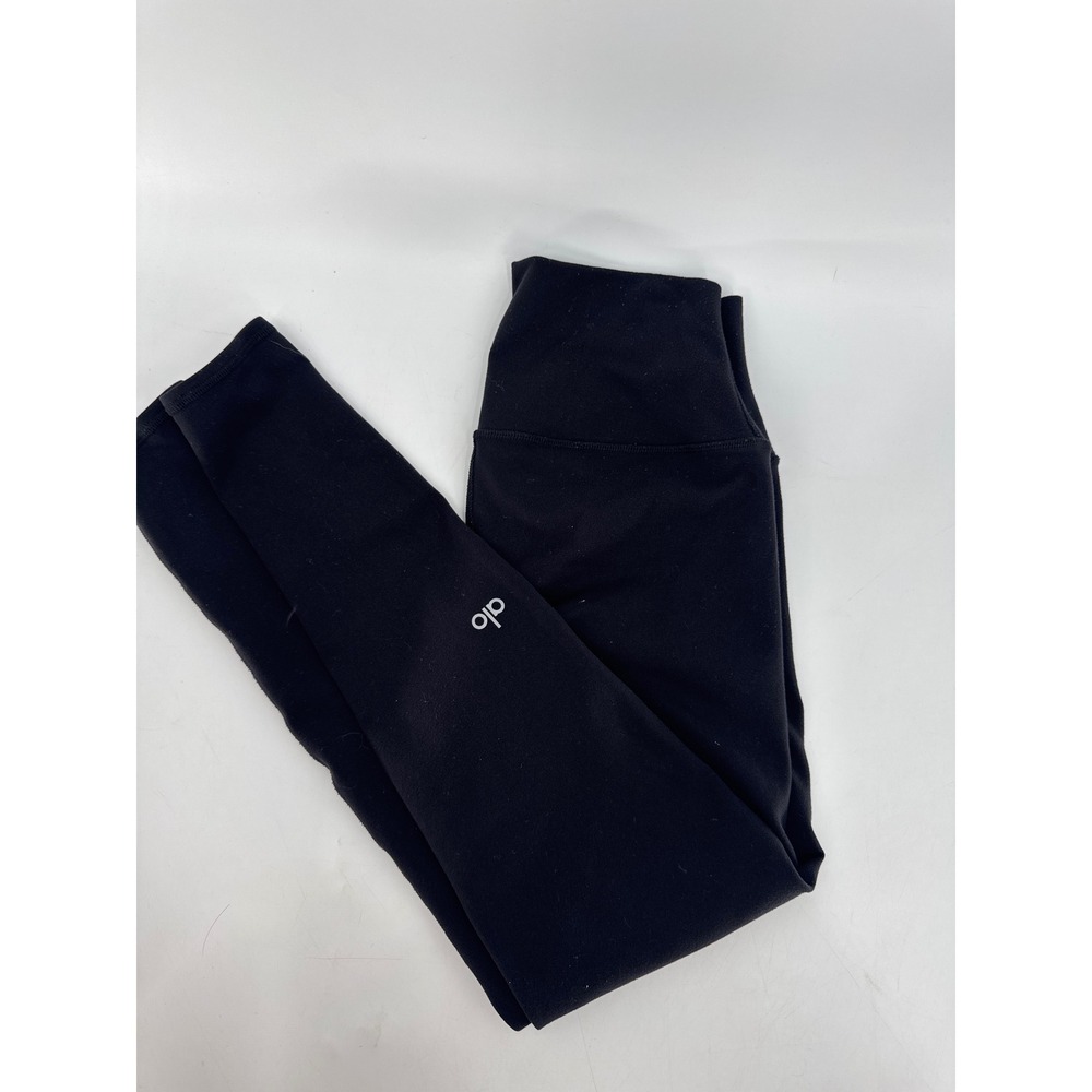 Alo Yoga Leggings Womens Est. XS Black High Waisted Cropped Athletic Yoga Pants